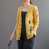 Cardigan Tricotado Bordado Artístico Retrô Novo Outono Antecipado 2023 Jaqueta Suéter Externa Solta Feminina Suéter Tricotado Feminino