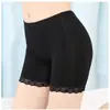 Pantalones de Seguridad Leggings de Modal para Mujer Talla Grande con Encaje en la Entrepierna Abierta, Manga Tres Cuartos, Anti-Exposición, Sin Enrollar, Ropa Interior