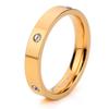 Anillo de Moda Transfronterizo Europeo y Americano con Incrustaciones de Diamantes de 4 mm, Anillo Simple de Acero Inoxidable Oro 18K Marca Ka, Anillos de Pareja al por Mayor para Mujeres
