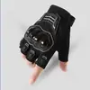 Guantes de Motocicleta para Verano, Estilo Negro, Transpirables, Resistentes al Desgaste para Carreras de Motocicleta, Equipo Antideslizante, Guantes Mecha de Medio Dedo