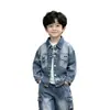 Conjunto de Ropa para Niños Niños Primavera y Otoño 2025 Nueva Moda Atuendo de Otoño Elegante Denim Caballo Volador Conjunto de Tres Piezas Moderno