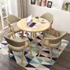 Mesa y sillas de negociación juego cafetería tienda de té de leche mesa casual mesa y sillas de comedor para apartamento pequeño recepción de tienda mesa redonda pequeña