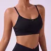 Sujetador Deportivo de Malla con Tirante Fino para Mujer Cuello en U Tacto Nude Camiseta sin Mangas de Yoga Acolchado Reafirmante Bra de Fitness Transfronterizo Uno