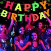 Decoración de cumpleaños de fiesta fluorescente transfronteriza, luminoso de neón, baile luminoso, Feliz Cumpleaños, banderín de cumpleaños, venta al por mayor