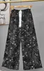 Pantalones de pijama de algodón para mujer, verano, finos, estampados, casuales, de pierna ancha, pueden usar mujeres embarazadas, comercio exterior, pantalones de talla grande