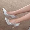 2025 Novo Estilo Chinês Super Bonito Cheongsam Salto Alto Bico Redondo Veludo Sapatos de Madrinha Francês Salto Agulha Boca Rasa Sapatos Femininos