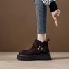 Novas Botas de Solado Grosso para Mulheres Outono/Inverno 2025, Mocassins Estilo Britânico Retrô, Sapatos de Cano Alto, Botas Boken que Aumentam a Altura, Botas Curtas