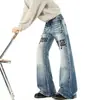 Jeans Acampanados Vintage Lavados de Nicho para Hombre, Marca Trendy de Calle con Bigotes y Remaches, Pantalones Rectos Adelgazantes