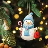 Nuevo producto transfronterizo: Lindo muñeco de nieve de Navidad de dibujos animados acrílico 2D colgante de decoración para árbol de Navidad en casa
