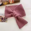 Bufanda Roja Atmosférica Estilo Coreano, Calentador de Cuello Tejido Cálido de Color Sólido, Bufanda Popular Transfronteriza de Alto Valor para Otoño e Invierno
