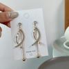 Aretes de Diamantes Elegantes Niche Versátiles de Lujo Ligero de Estilo Japonés y Coreano con Borla Larga de Aguja de Plata S925 de Alta Gama para Mujer B125