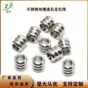 Pulseira de corda de couro com tubo reto de slot duplo em aço inoxidável, contas com posicionamento por furo, três anéis, acessórios de joalheria, DIY feito à mão
