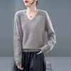 Série Lã Escovada5% Lã de Caxemira Gola Redonda/Gola V Suéter de Caxemira Escovado Sem Costura para Mulheres, Novo para 2026