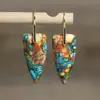 Aretes Naturales de Piedra Imperial Forma de Flecha para Mujer Exquisitos Elegantes Aretes para Mujer