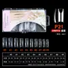 Caixa com 100 Peças de Unhas para Manicure, Unhas Postiças Transparentes de Aplicação Total e Meia Aplicação, Unhas para Manicure Totalmente Foscas e Meio Foscas