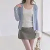Cardigan de tricô elegante estilo francês com proteção solar de seda gelada para mulheres, estilo curto fino de verão com sobreposição de xale