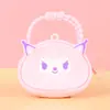 Bolsa de monedas con cremallera de silicona de dibujos animados Llavero de mano Color macarrón Mini bolsa de monedas Bolsa de almacenamiento para niños Regalo