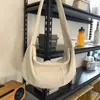 2026 Bolsa Tote Transversal de Veludo Estilo Japonês Tendência Feminina Lona Casual Grande Capacidade Versátil Bolsa de Ombro