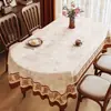 Toalha de mesa retrô americana, à prova d'água, à prova de óleo, lavável, resistente ao calor, capa de mesa de jantar oval, capa de mesa de PVC, pano protetor