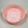 Bandeja redonda de silicone reutilizável resistente a altas temperaturas tapete de cozimento bandeja de silicone para air fryer utensílios de panificação