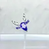 Pendientes de Ciervo de Navidad de Aleación de Titanio Astmf-136 Titanio G23 Rosca Interna Pendientes de Circonio Joyería para Piercing Cabeza