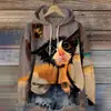 Moda Cross Border Diária Outono e Inverno Alfabeto Animal Estampa 3D Esportes ao Ar Livre Férias Moletom Feminino