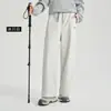 Pantalones de pierna ancha al por mayor de fábrica para mujer, antiestáticos, otoño, invierno, relleno de lana, cálidos, cortavientos, para montañismo, senderismo, informales, en stock