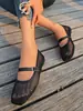 2026 Verano Nuevo Comercio Exterior Talla Grande Zapatos Casuales Cómodos de Malla Hueca Retro Francés Talla Única para Todos
