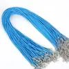 Colar de corda de couro encerado DIY com pingente pendurado Corda de pingente à prova d'água sólida Cor preta vermelha para homens e mulheres Clavícula Jade pingente de ouro Corda de pingente