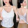 Nuevo camisole de terciopelo de cristal con espalda bonita para otoño e invierno, mujer con almohadilla en el pecho, copa fija, chica popular, pura, quiere chaleco base versátil