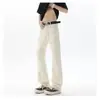 Jeans de Color Sólido Rasgados Deshilachados High Street Hip-Hop Diseño Genial Moda Tendencia Corte Delgado Versátiles Pantalones para Hombre