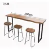 Mesa de bar de madeira maciça, mesa de pernas altas, mesa de lazer, mesa de lanche para café e chá de leite, montada na parede, simples, para uso doméstico, mesa de jantar longa