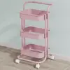 Estante de Almacenamiento Multicapa, Estante de Almacenamiento de Piso de Cocina de Tres Niveles Móvil, Ruedas de Plástico, Sala de Estar, Dormitorio, Estante de Almacenamiento de Bocadillos