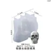 Molde de Resina de Cristal DIY Papoula com Dentes Salientes Crânio Ornamento Suporte de Exibição Molde de Silicone Venda por Atacado em Estoque