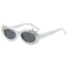Gafas de Moda Transfronterizas Europeas y Americanas con Montura Ovalada Nueva, Gafas de Sol de Moda Personalizadas con Diamantes, Gafas de Sol Lindas y Versátiles de Estilo Callejero