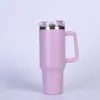 Copo de Gelo com Canudo Transfronteiriço 40oz Aço Inoxidável 304 Copo Térmico Portátil para Exterior Alça de Alto Valor Copo para Carro