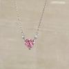 Doce pequena princesa diamante rosa adorável colar feminino design de nicho luxo leve elegante doce simples requintado corrente de clavícula moda
