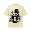2026 Cruzamento Primavera/Verão Pogba 300g Algodão Puro Ombro Caído Peso Pesado Manga Curta Tinta Branca Impressão Direta Estilo Americano Camiseta