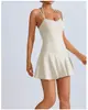 Venta al por mayor transfronteriza de ropa de yoga, vestido de tenis strapless con sensación de segunda piel, ropa de fitness reductora, minifalda deportiva para mujer, dropshipping de una pieza