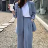 Terno Transfronteiriço 2025 Novo Estilo Coreano Terno Casual Solto Blazer com Ombreira Disponível em Várias Cores