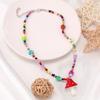 Collar con colgante de monstruo de arcilla polimérica suave de dibujos animados de arcoíris de Star Dailou Nuevo nicho ins Hip Hop Cadena de clavícula colorida con cuentas