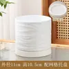 Pote de Flor de Cerâmica Branca Minimalista Nórdico Tendência Atravessando Fronteiras com Prato para Uso Doméstico, Especificamente para Orquídeas Phalaenopsis e Plantas Suculentas