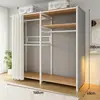 Armario de Montaje Sencillo, Gabinete de Entrada, Perchero Metálico para el Hogar en el Dormitorio, Armario para Habitación de Alquiler, Armario Pequeño para Dormitorio