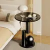 Mesa lateral de sofá, mesa redonda pequeña para sala de estar, mesita de noche para dormitorio, diseño simple y moderno, mesa de café creativa para balcón, mesa pequeña para uso doméstico
