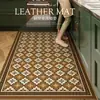 Alfombrillas de Cocina Retro de Cuero Estilo Americano, Impermeables, Resistentes a Manchas, Fáciles de Limpiar, Antideslizantes, Alfombrillas para Decoración del Hogar