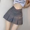 Nueva Falda Sexy de Tiro Bajo para Mujer, Diseño de Primavera, Estilo Novedoso de Tiro Alto Adelgazante, Versátil Falda plisada de Línea A para Personas Bajas
