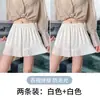 Shorts de seguridad finos de verano, anti-exposición, adecuados para usar en casa y al aire libre, no se enrollan, blancos, talla grande, de tres cuartos, shorts base para mujer