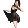 2026 Nueva Lencería Sexy para Mujer, Vestido Camisola con Tiras de Malla que No Hay que Quitarse, Transparente con Copas en el Pecho, Pijama de Encaje, Chica Linda