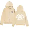Sudadera con cremallera y estampado de estrellas, sudadera casual holgada, chaqueta tipo cárdigan para hombre
