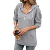 Amazon EU Comercio Electrónico Transfronterizo Otoño/Invierno 2026 Nuevo Sudadera con Capucha Larga de Manga Larga Holgada con Bloque de Color y Cremallera con Bolsillo Ropa de Abrigo para Mujer